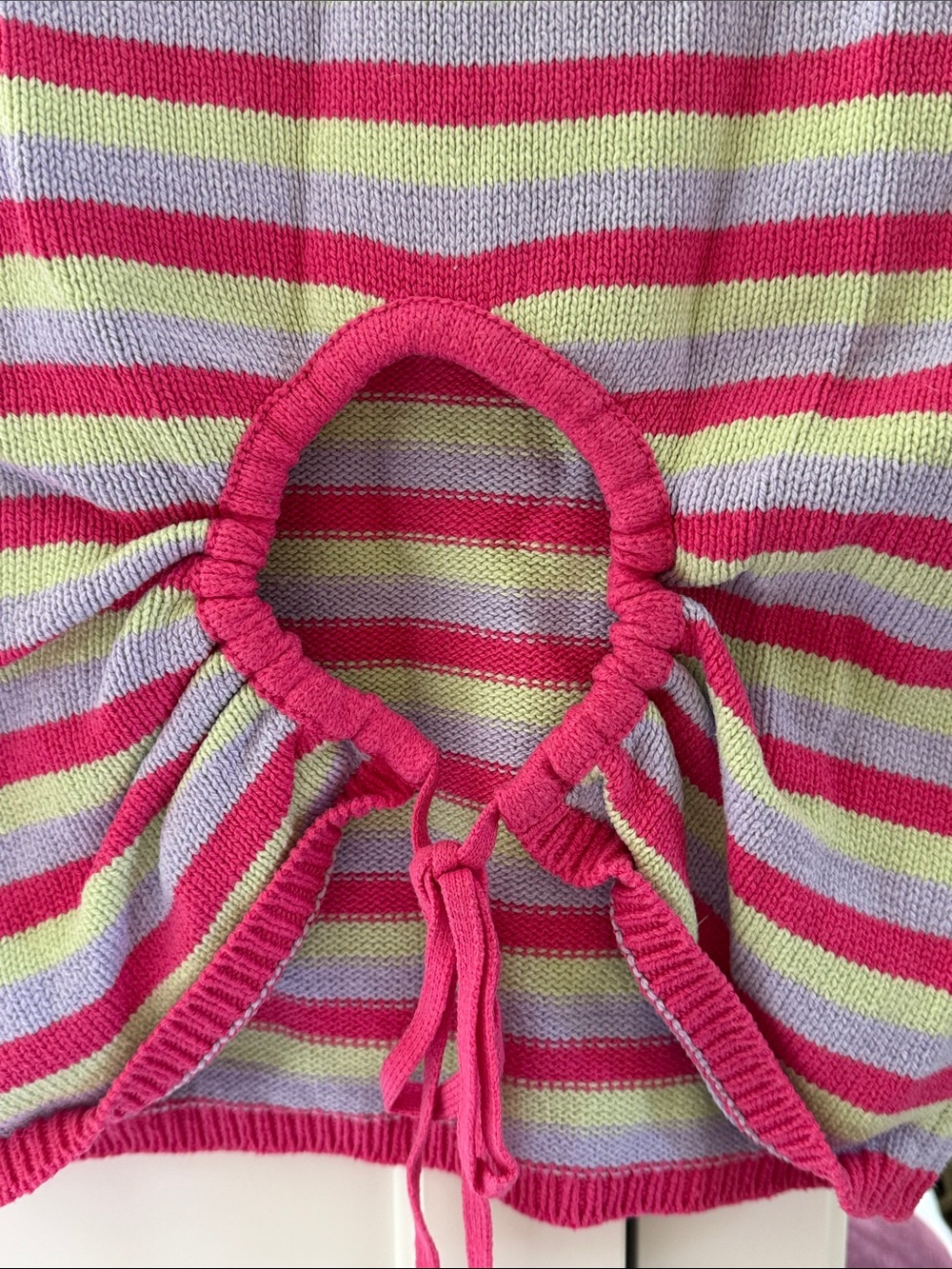 Abound Striped Knit Tank with Keyhole Back - Picture 4 of 5